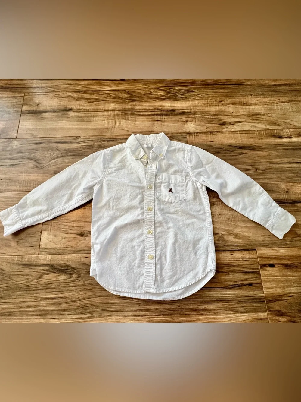 GAP White Button-Down Shirt with Pocket Embroidery